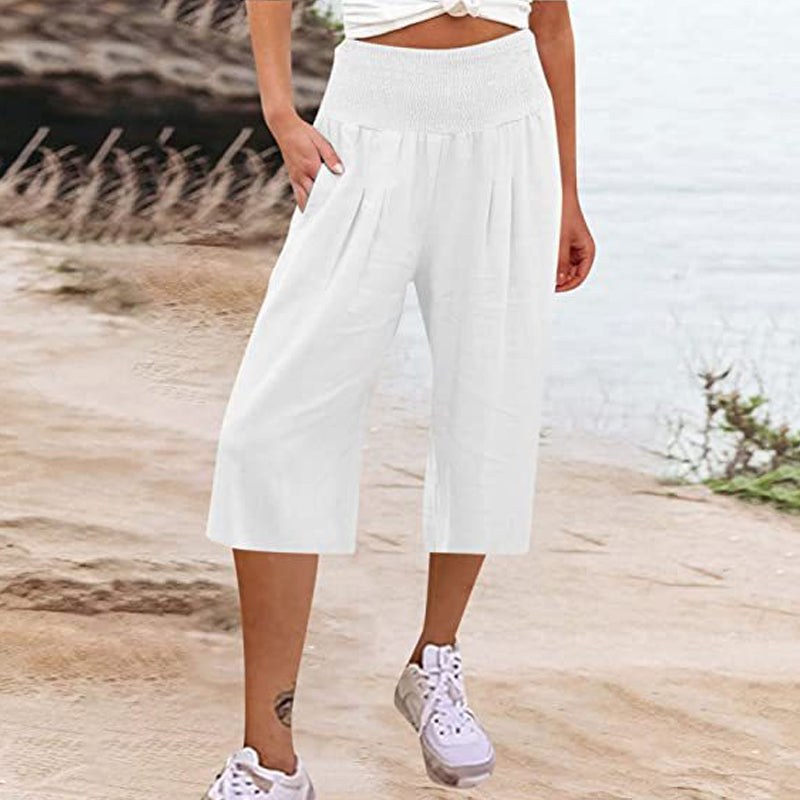 Olivia | Relaxed Cotton Linen Capri Pants