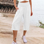 Olivia | Relaxed Cotton Linen Capri Pants
