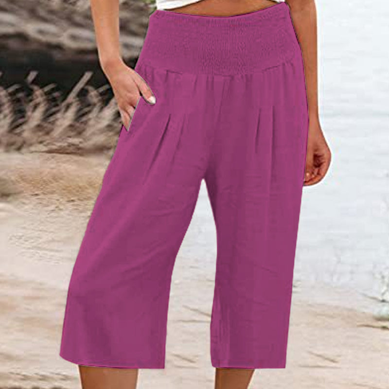 Olivia | Relaxed Cotton Linen Capri Pants