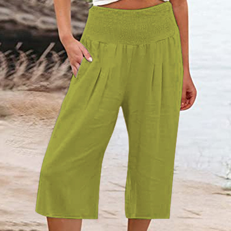 Olivia | Relaxed Cotton Linen Capri Pants