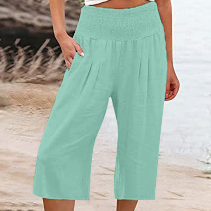 Olivia | Relaxed Cotton Linen Capri Pants